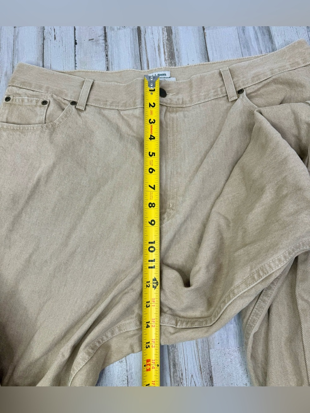L.L. Bean Women’s Tan Jeans Original Fit Straight 20MT (40x33) Regular - Picture 7 of 11